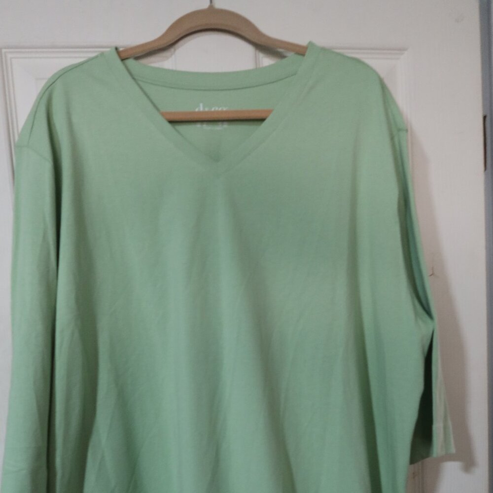 Denium and Co 1X Jersey 100% Cotton Sage Green 3/4 Sleeves